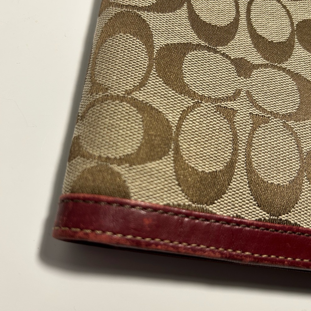 RARE Coach Brown and Maroon Canvas Notebook Cover - Picture 2 of 10